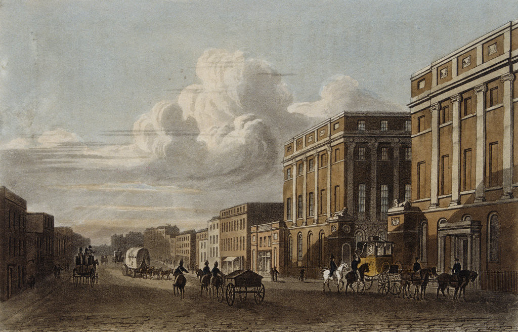 Detail of Engraving of Oxford Street in London by Anonymous