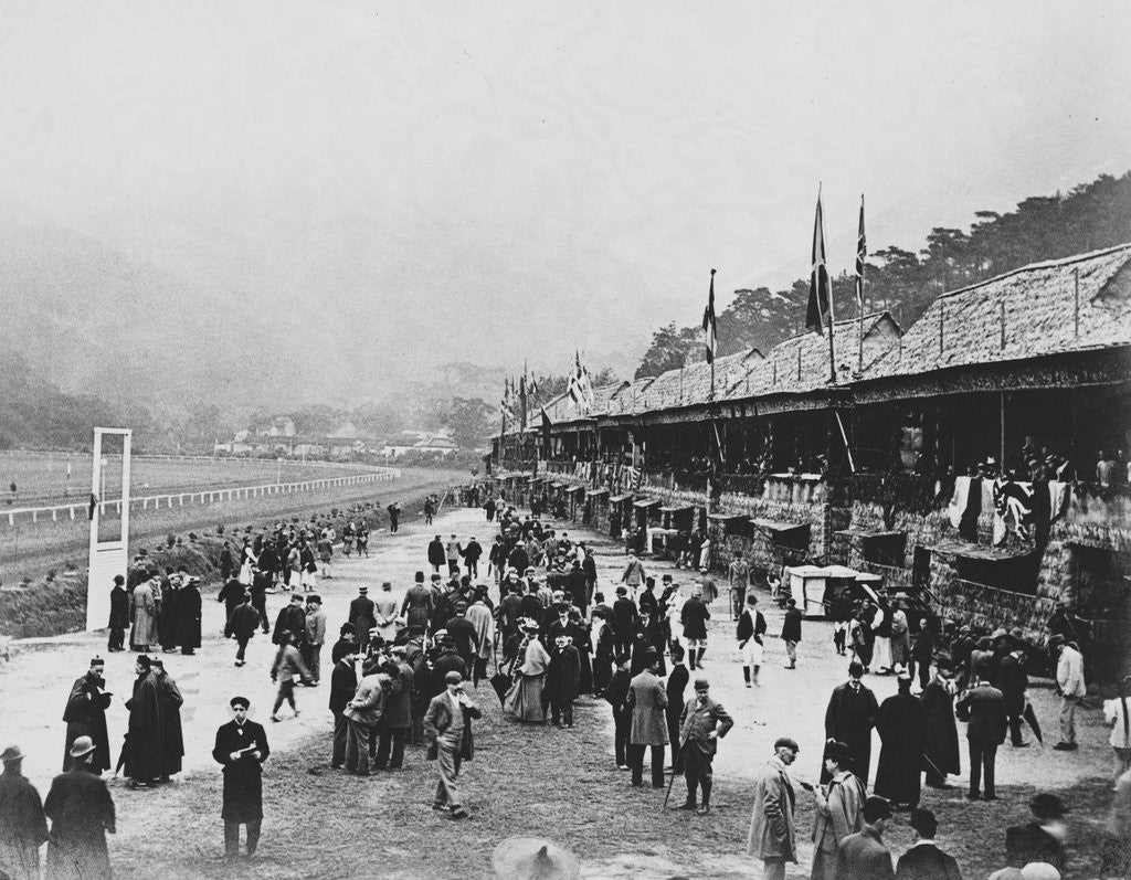 Detail of Crowds at Hong Kong Racecourse by Corbis