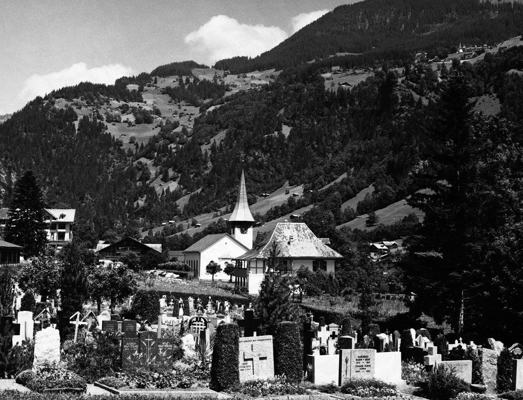 Detail of A Cemetery in Lauterbrunnen by Anonymous