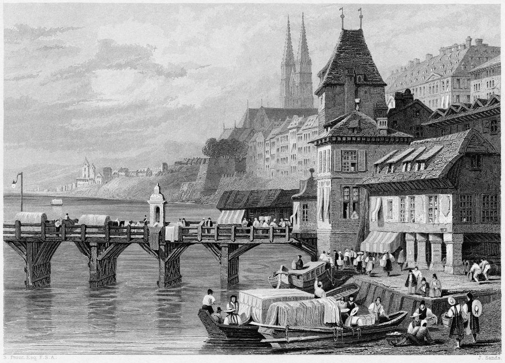 Detail of A River Scene at Basel by Anonymous