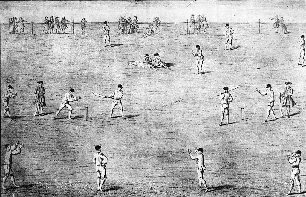 Detail of Illustration of Cricket Game by Anonymous
