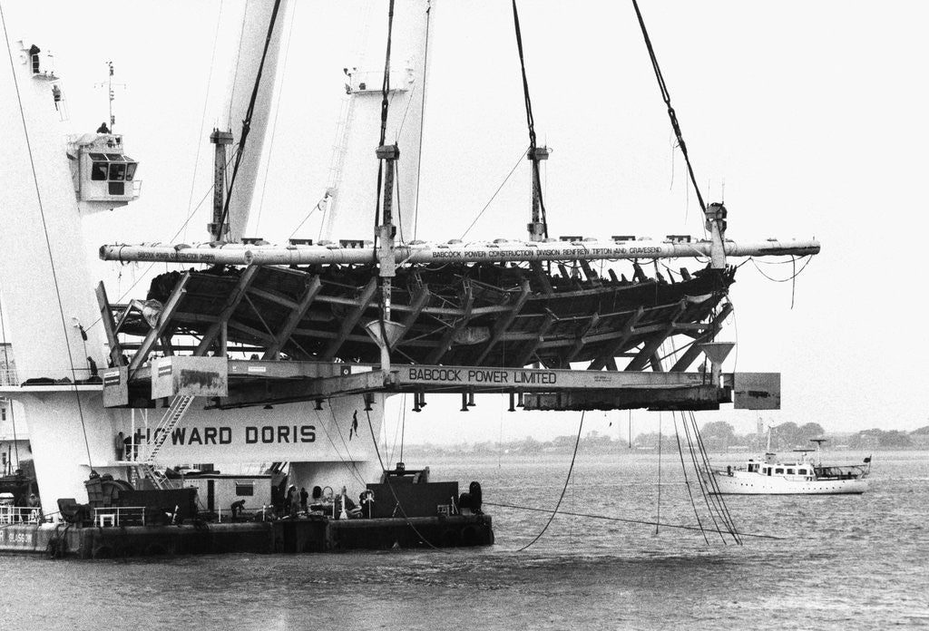 Detail of Reclaming Mary Rose Ship by Anonymous