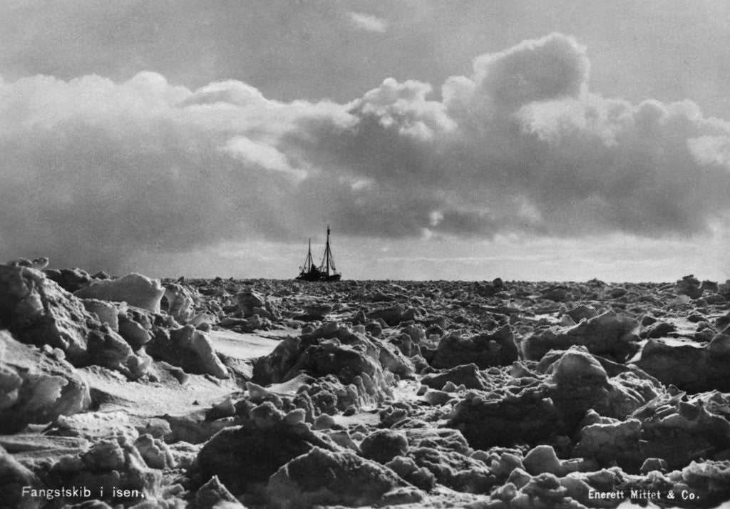 Detail of Sailing Ship Amid Sea Ice by Anonymous
