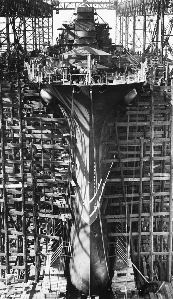 Detail of Battleship Indiana Under Construction by Anonymous
