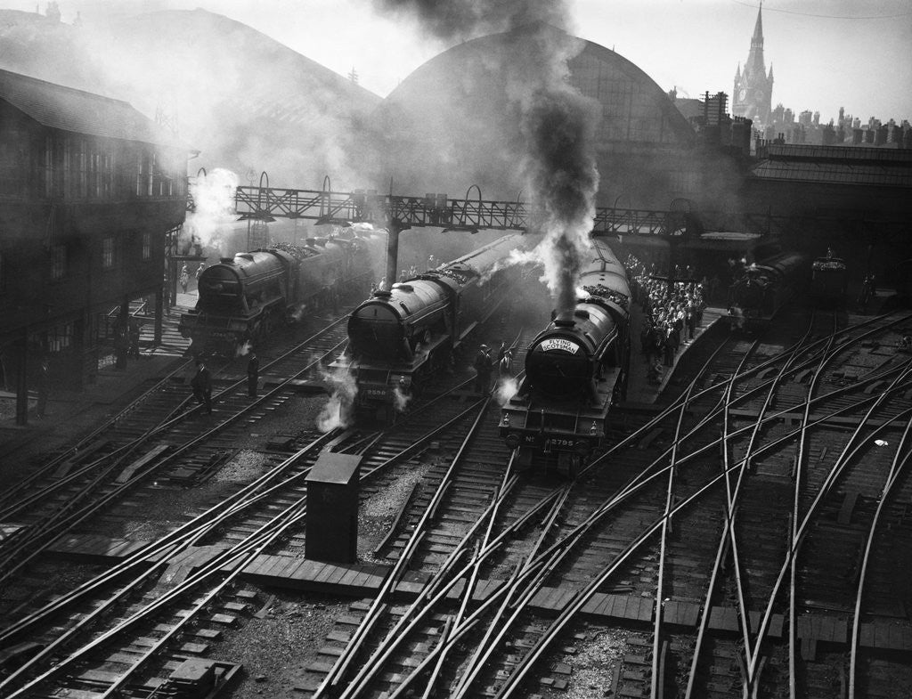 Detail of Holiday Expresses About to Leave King's Cross Station by Anonymous