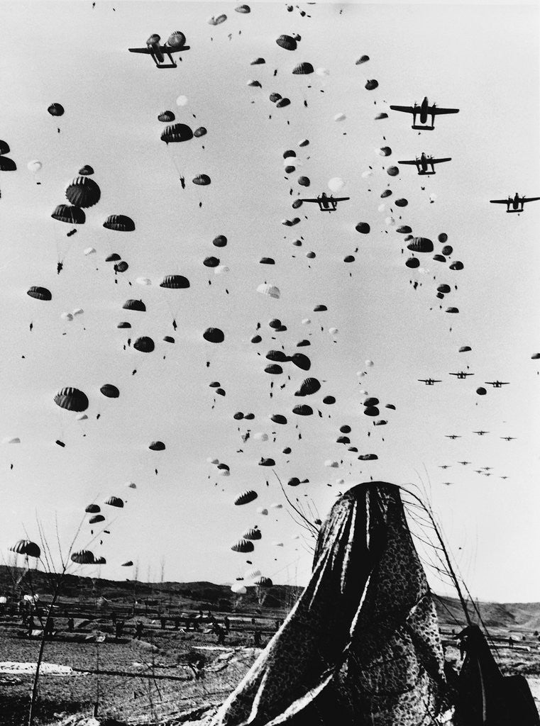 Detail of Troops Parachuting Into Korea by Anonymous
