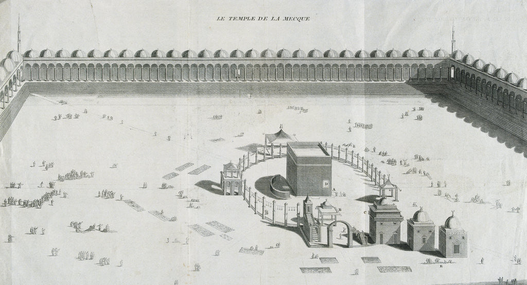 Detail of French Engraving of The Temple of Mecca by Anonymous