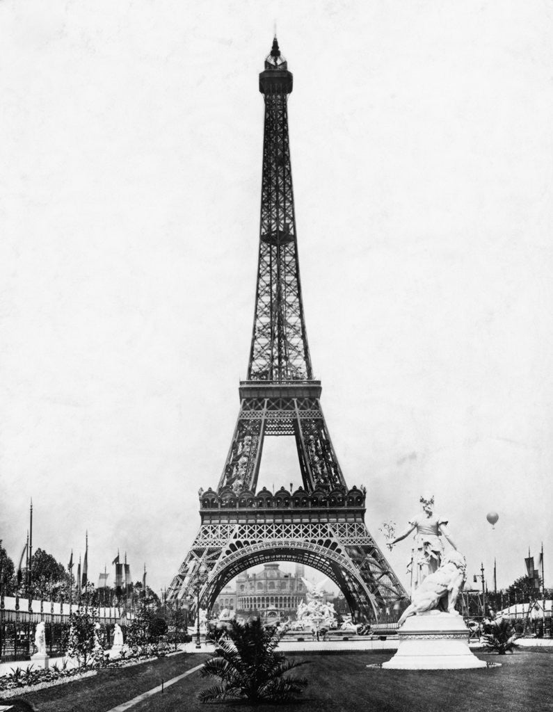 Detail of Eiffel Tower from Exhibition Grounds by Anonymous