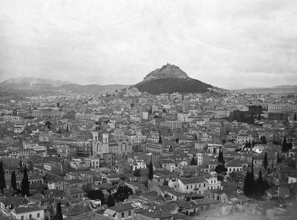 Detail of View Of Athens With Mt. Lycabitos by Anonymous