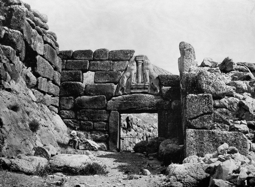 Detail of Lion Gate at Mycenae by Anonymous