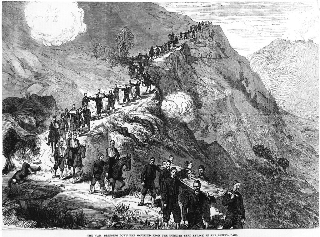 Detail of Evacuating the Wounded Through the Shipka Pass by Corbis
