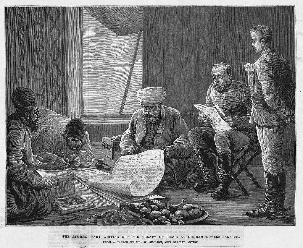 Detail of Writing Out the Treaty of Peace at Gundamuk by Anonymous