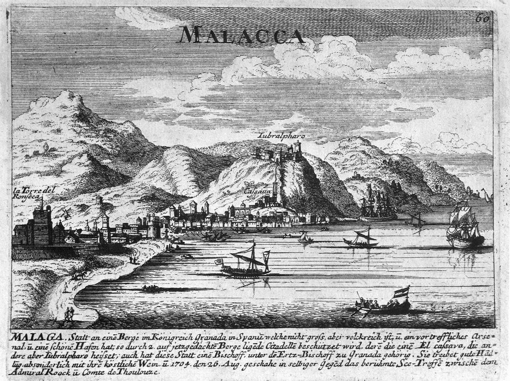 Detail of View Of Malaga By Bodenehr, 1740. by Anonymous