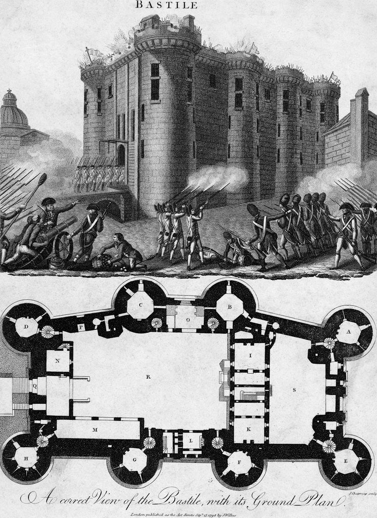 Detail of Bastille and Ground Plan by Anonymous