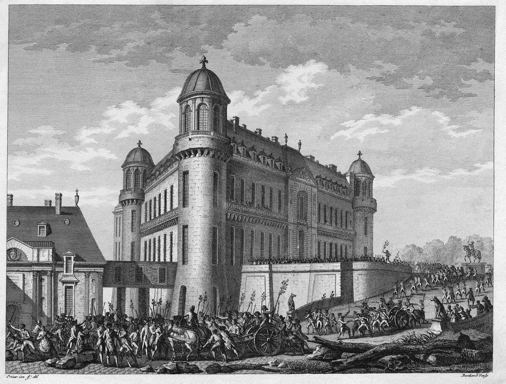 Detail of Illustration of Citizens Surrounding a Building During the French Revolution by Corbis