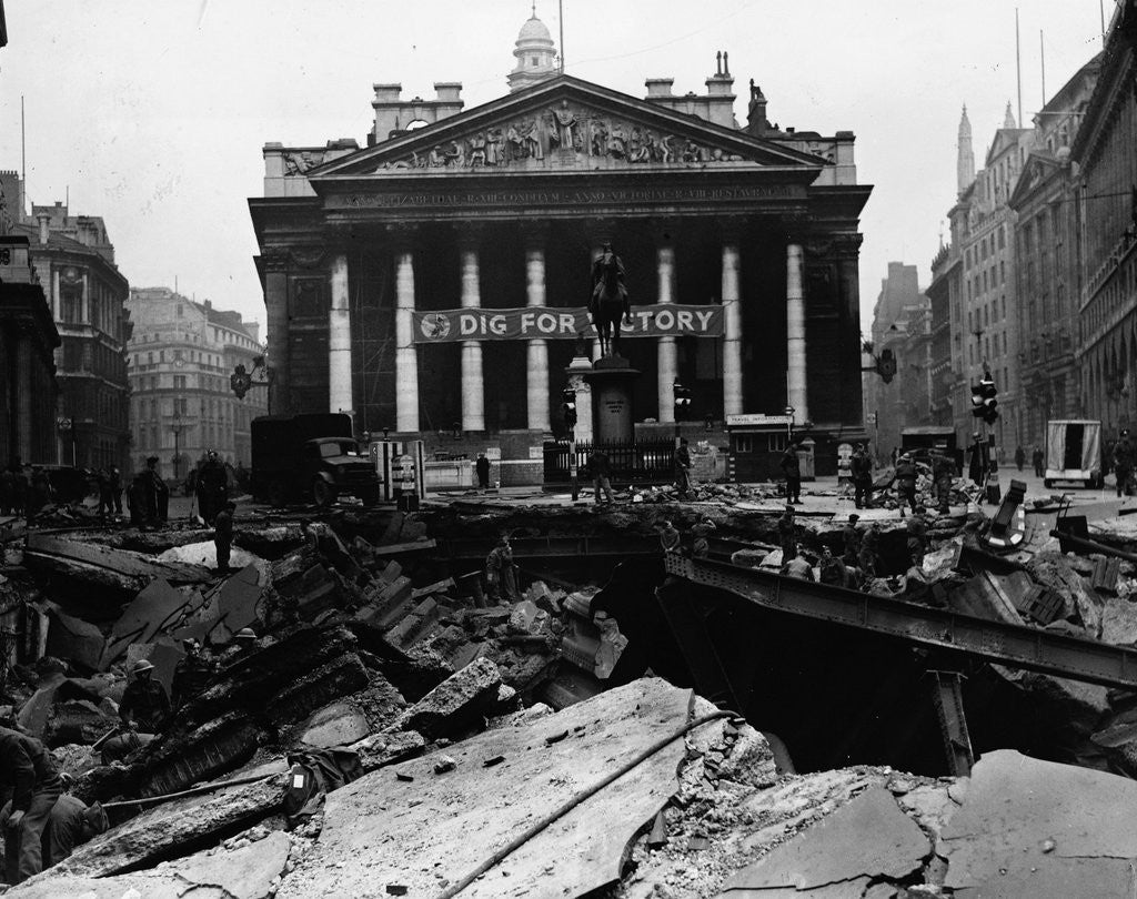 Detail of Royal Exchange Overlooks Damage by Corbis