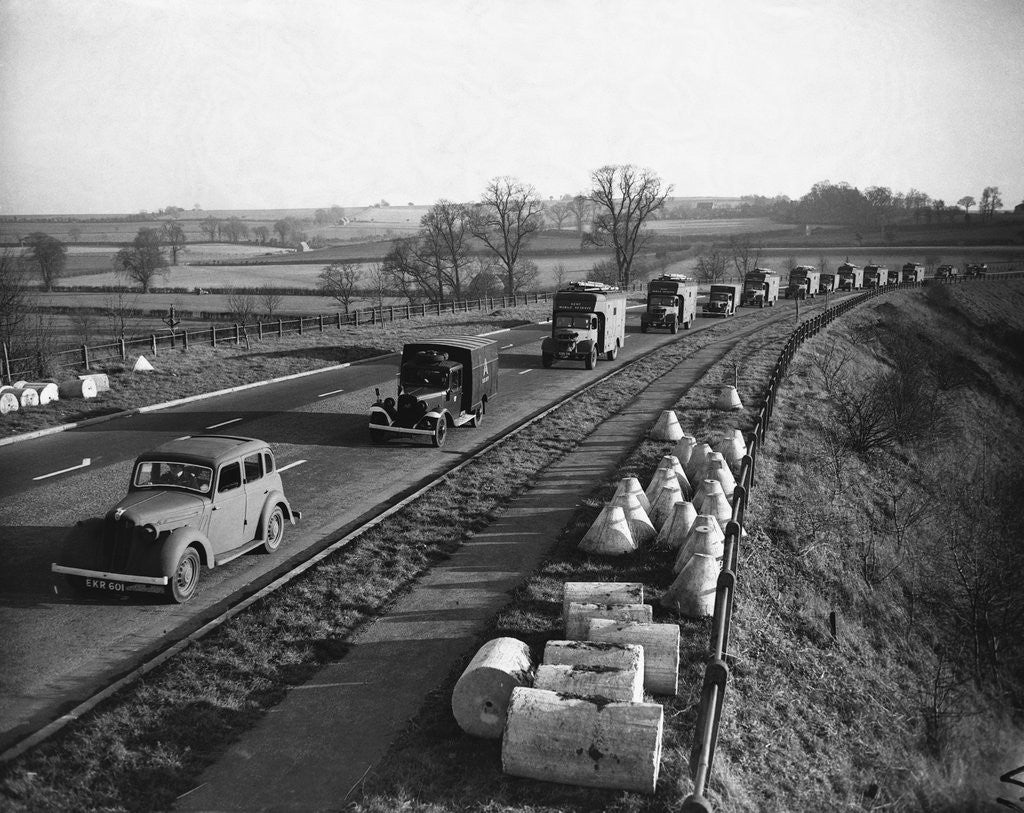 Detail of Trucks of the Mobile Reserve on the Road, 1943 by Anonymous