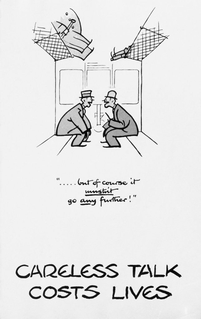 Detail of Wartime Cartoon Encouraging Discretion by Anonymous