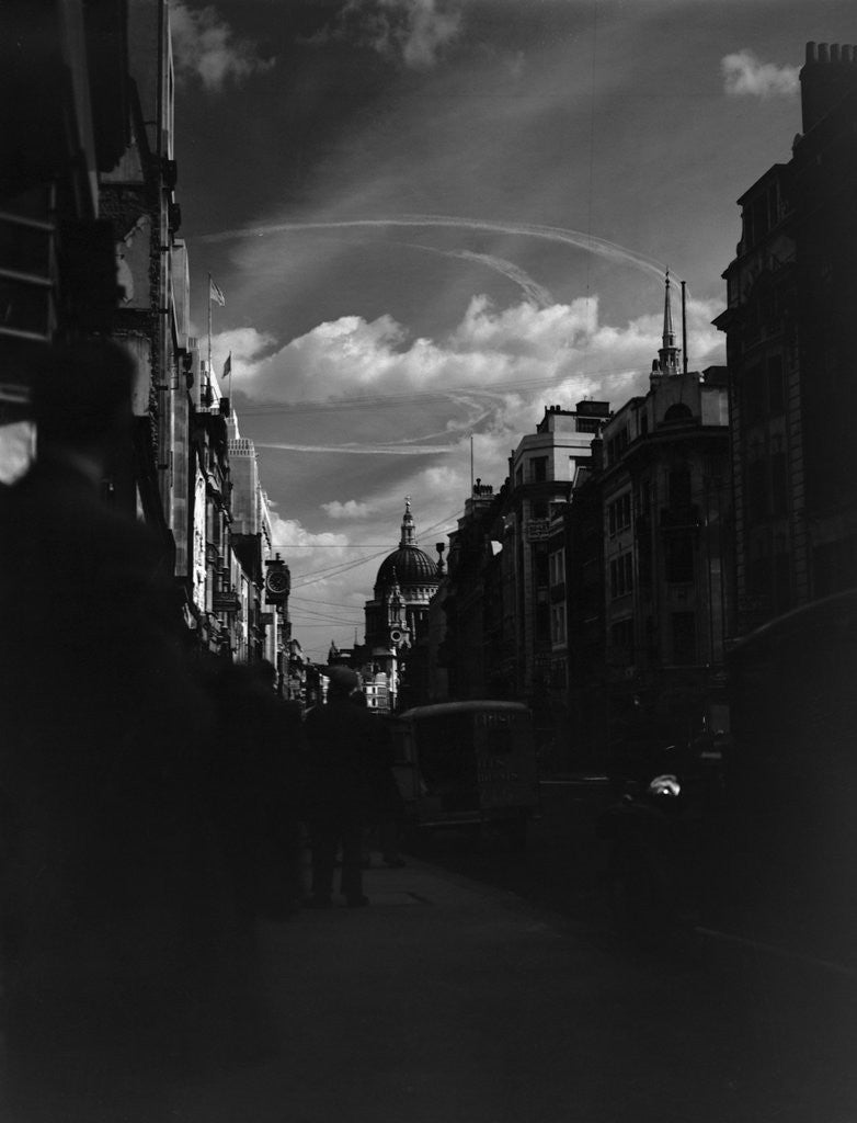 Detail of War Plane Contrails in the London Sky by Anonymous