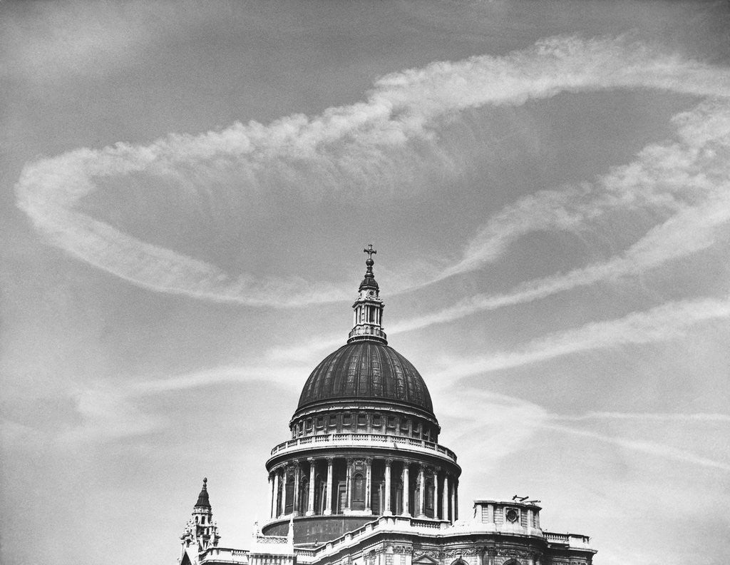 Detail of Contrails Over St. Paul's Dome by Anonymous