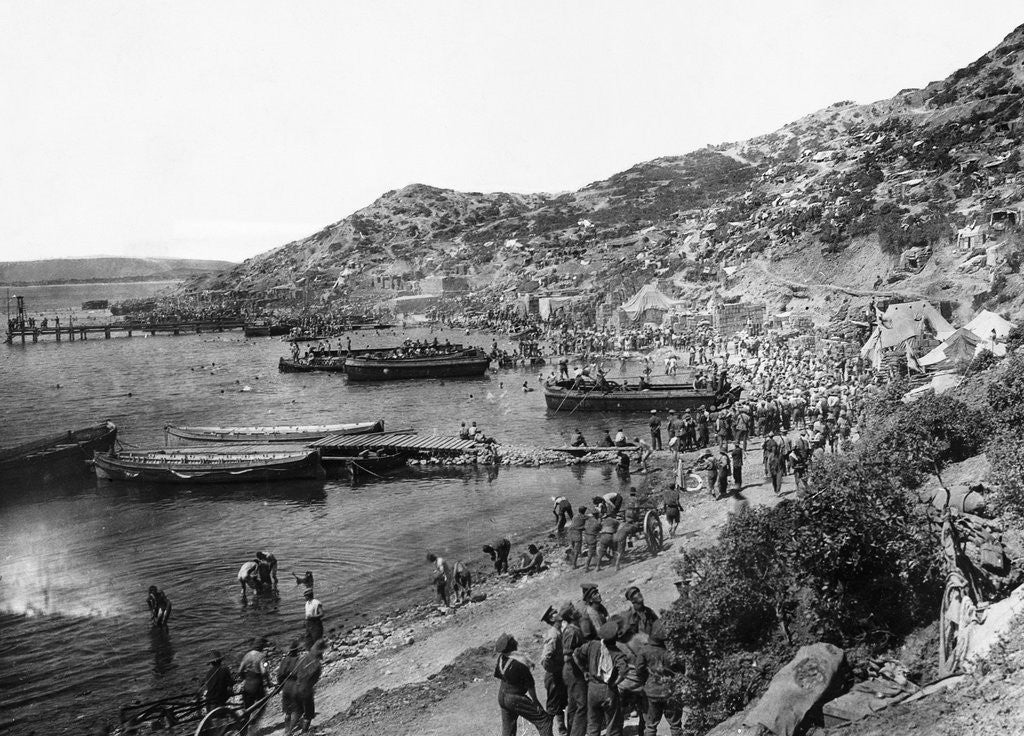 Detail of Troops Landing at Anzac Cove, Gallipoli by Anonymous