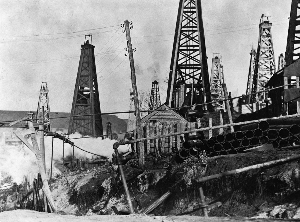 Detail of Oil Derricks in Romania by Anonymous