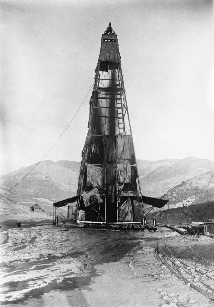 Detail of Oil Flowing in a Derrick by Anonymous