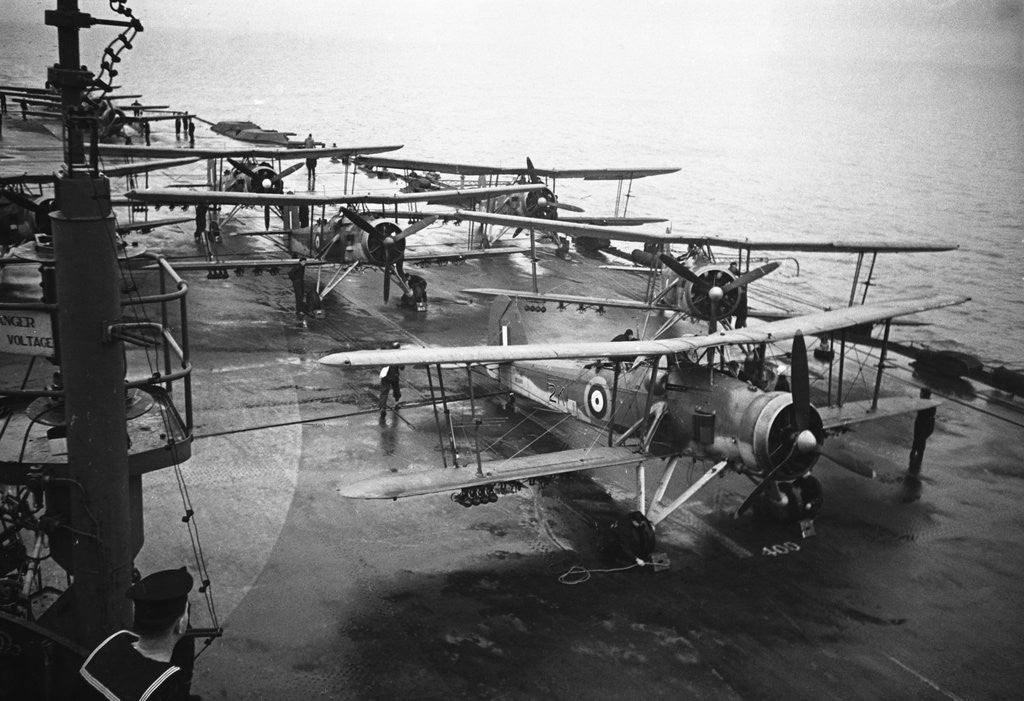 Detail of Aeroplanes on Aircraft Carrier by Anonymous