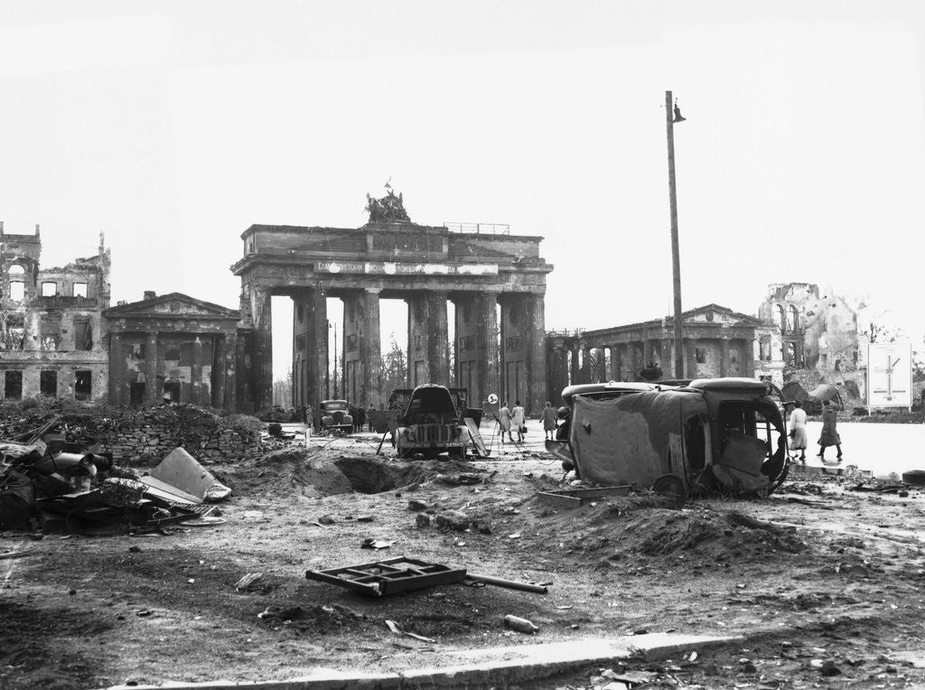 Detail of Brandenburg Gate, Berlin 1945 by Corbis