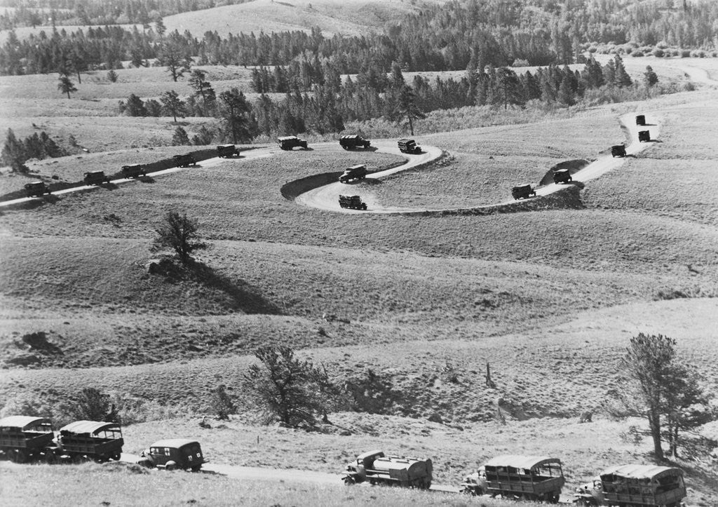 Detail of Military Convoy on Road in Burma by Anonymous