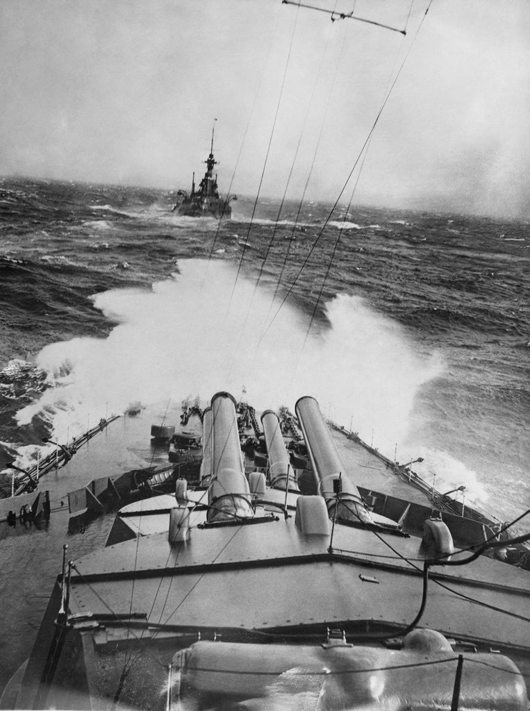 Detail of HMS Audacious in a Storm by Corbis