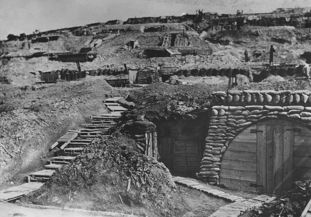 Detail of Dugouts Near Verdun, World War I by Corbis