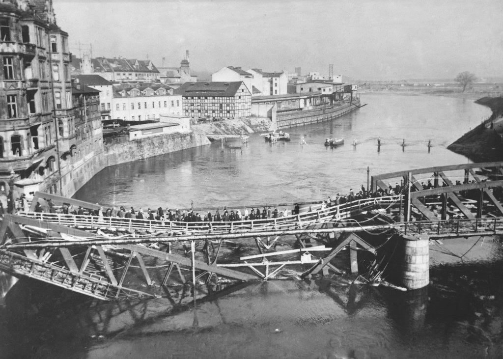 Detail of Temporary Bridge at Poznan, Poland, 1939 by Anonymous