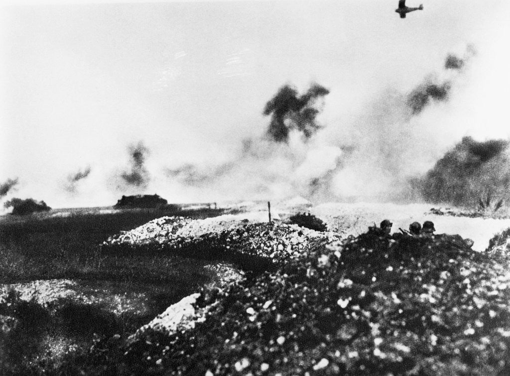 Detail of A Tank and Air Battle by Anonymous