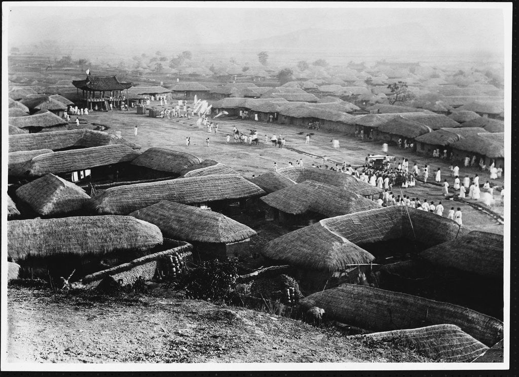 Detail of Thatched Buildings by Anonymous