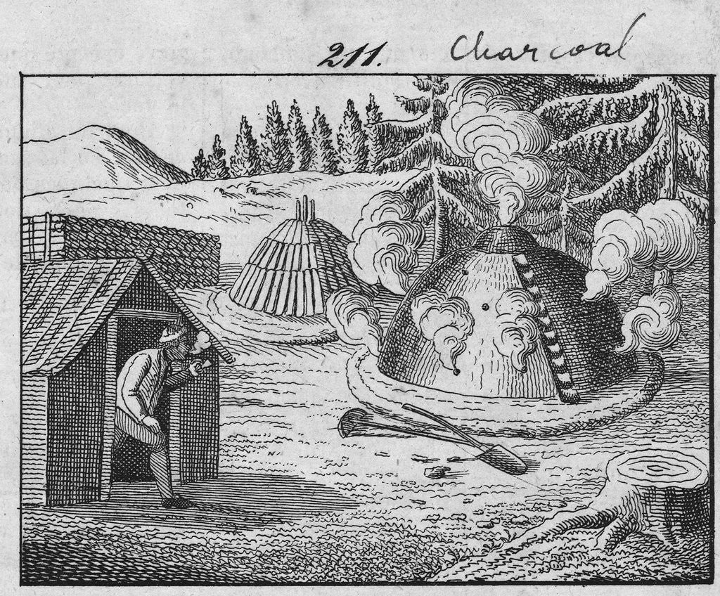Detail of Engraving of a Charcoal Burner at Work by Anonymous