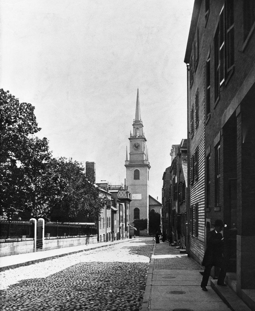 Detail of Old North Church in Boston by Anonymous