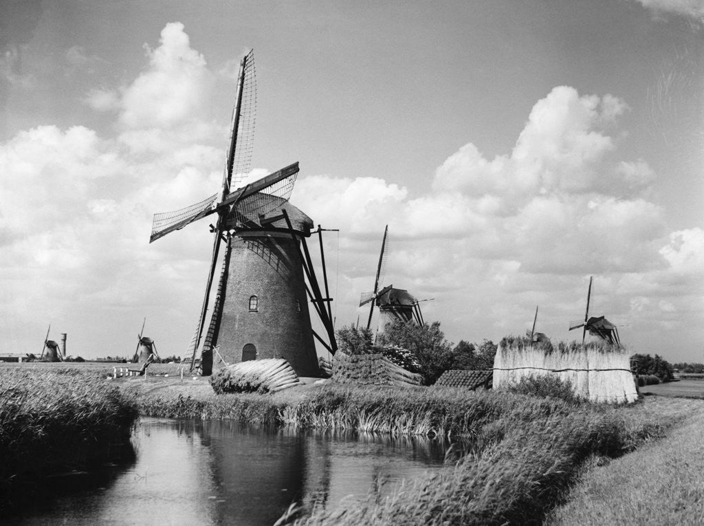 Detail of Canalside Windmills by Anonymous