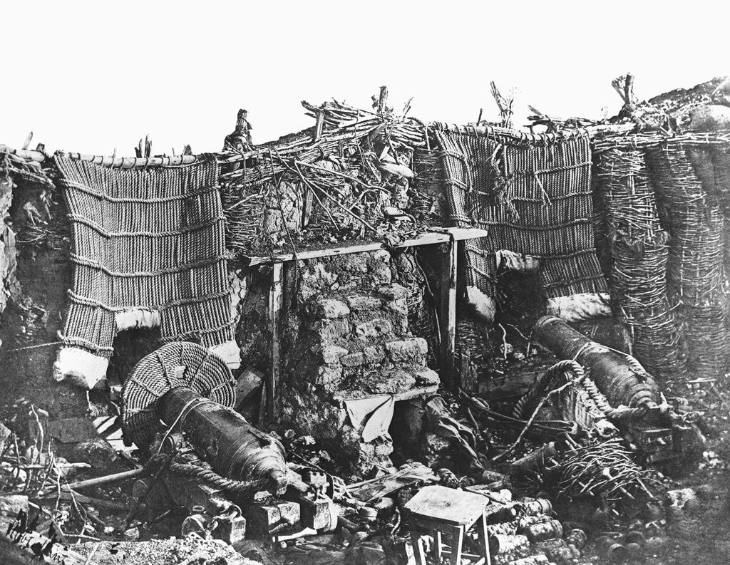Detail of Cannons on Crimean Battlefield, 1855 by Anonymous