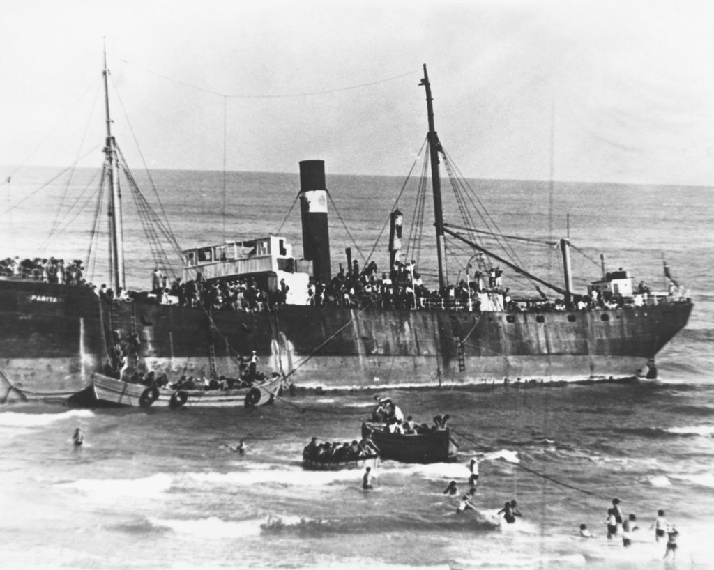 Detail of 700 Jewish Refugees Reach Journeys End. by Anonymous