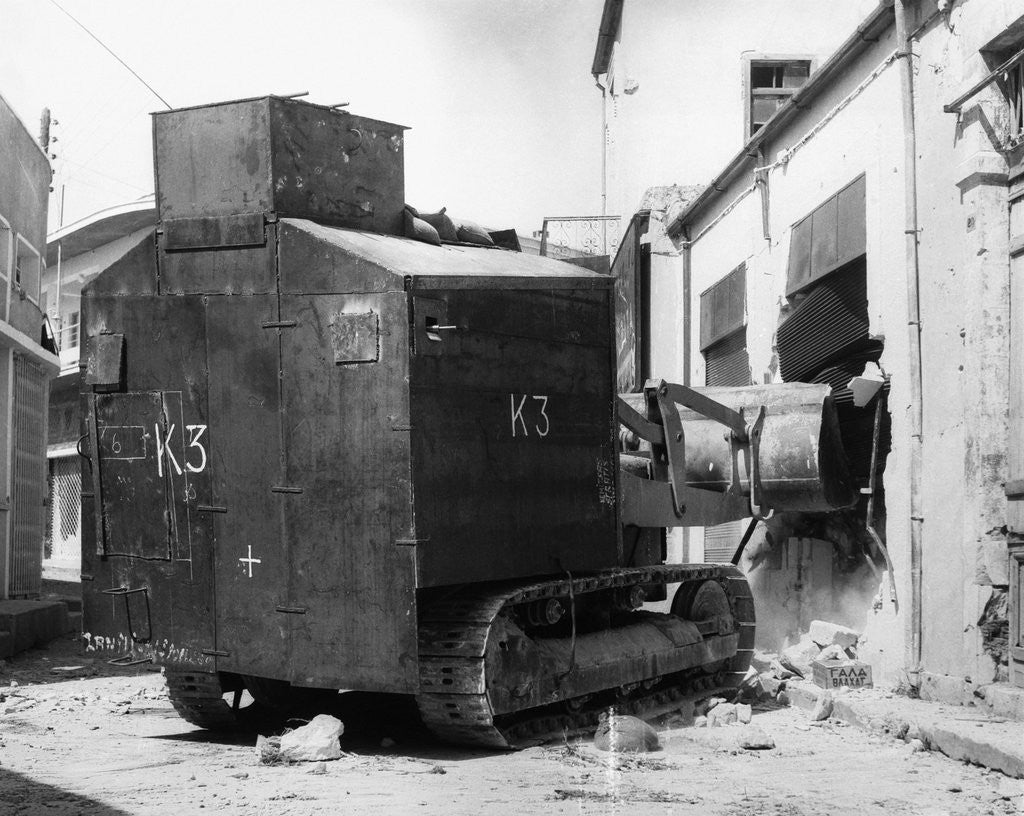 Detail of Bulldozer Crashes During British-Greek Uprising by Corbis
