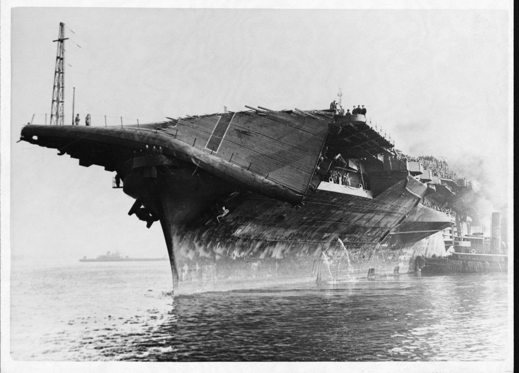 Detail of Tugs Tow Damaged Aircraft Carrier by Anonymous