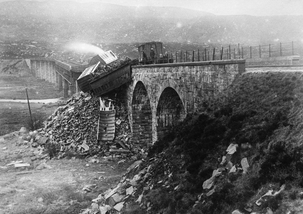 Detail of Train Blown Off Tracks by Anonymous