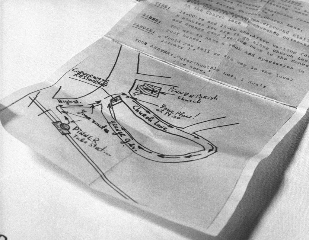 Detail of Map and Instructions for Meeting with Spy by Anonymous