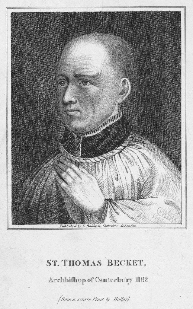 Detail of St Thomas Becket, Archbishop of Canterbury 1162 (from a scarce Print by Hollar)