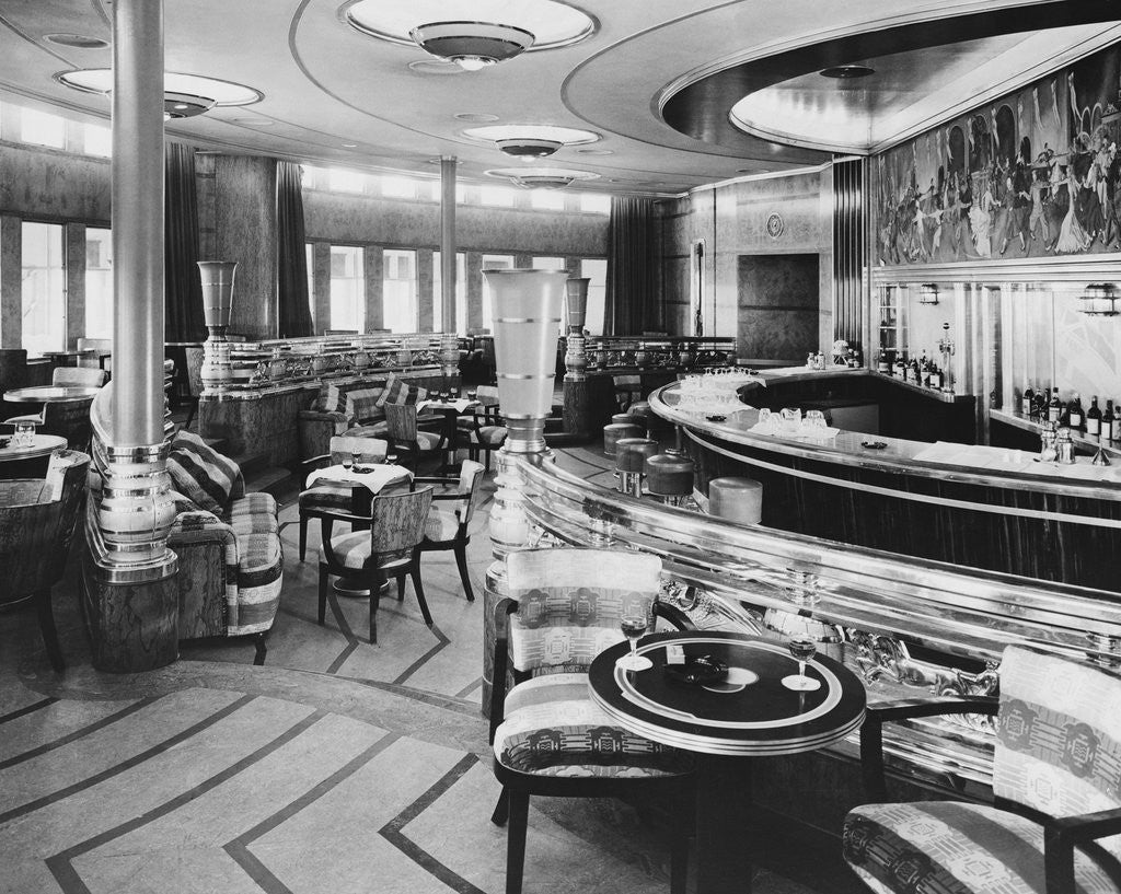 Detail of Cocktail Bar of the Queen Mary by Corbis