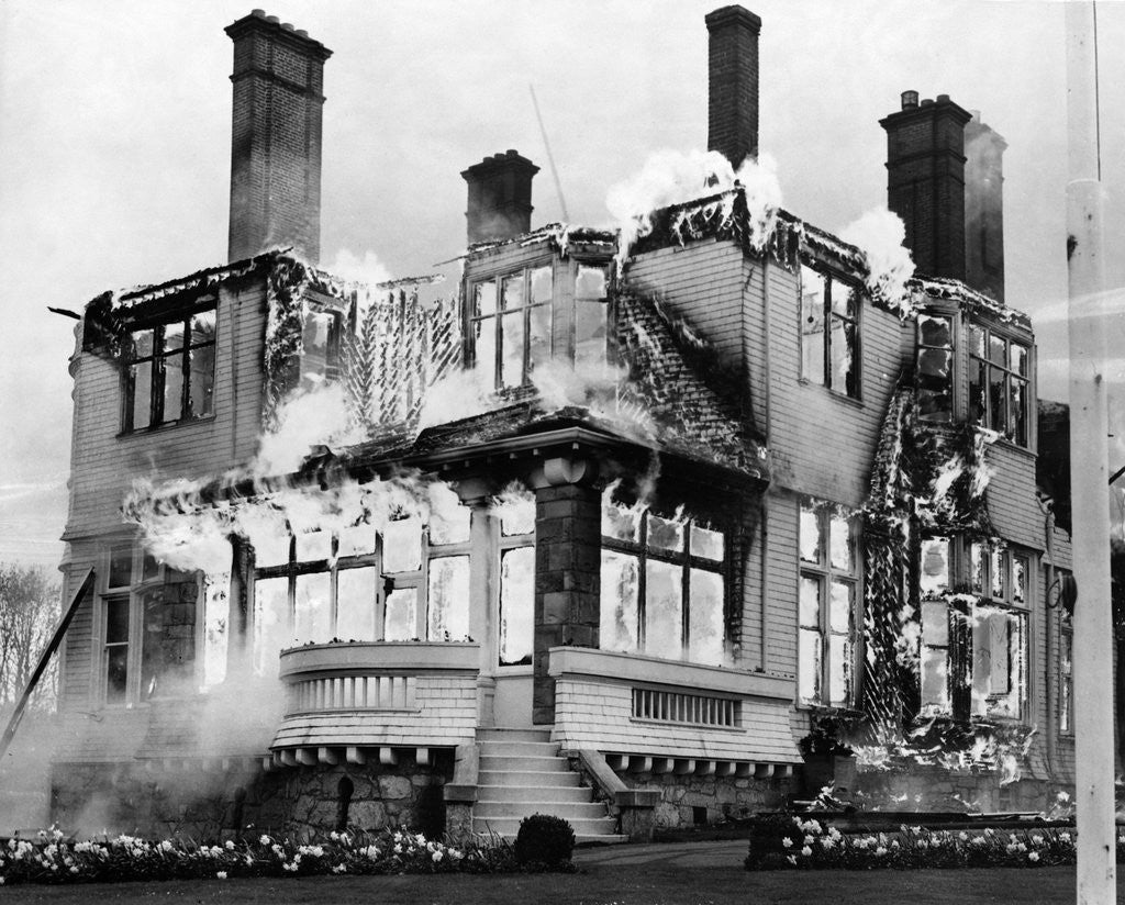 Detail of Fire at British Columbia's Government House by Corbis