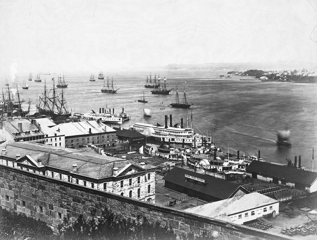 Detail of Ships in Quebec Bay by Anonymous