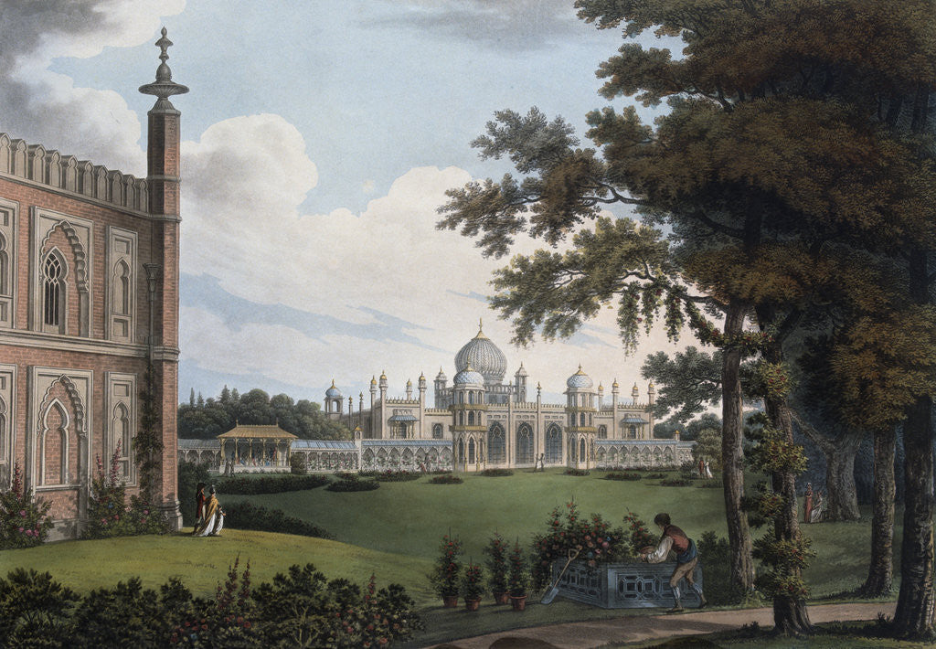 Detail of Illustration of Proposed View of West Front of Royal Pavilion Facing Towards the Garden by Anonymous