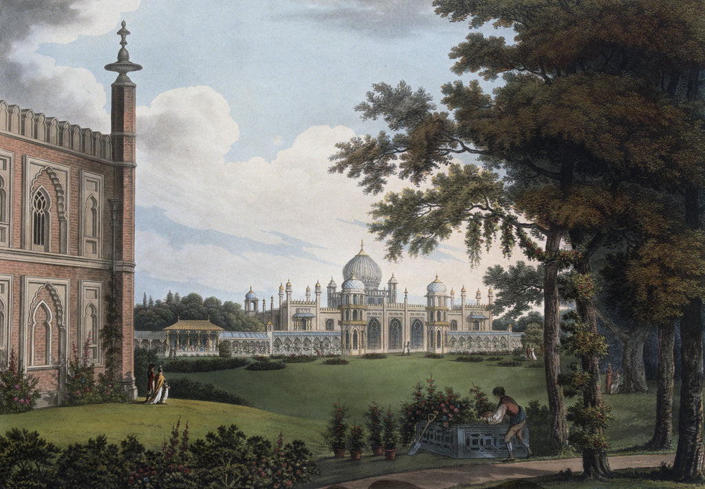 Detail of Illustration of Proposed View of West Front of Royal Pavilion Facing Towards the Garden by Corbis